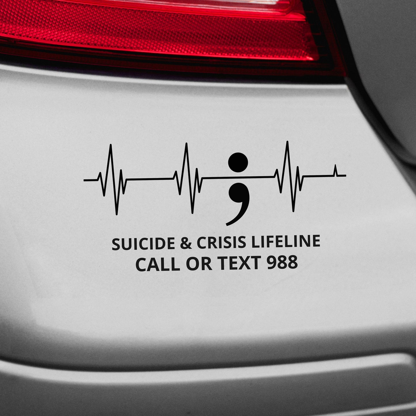 988 Suicide Prevention Black Decal - Great for therapist and counselor office decor or gifts.