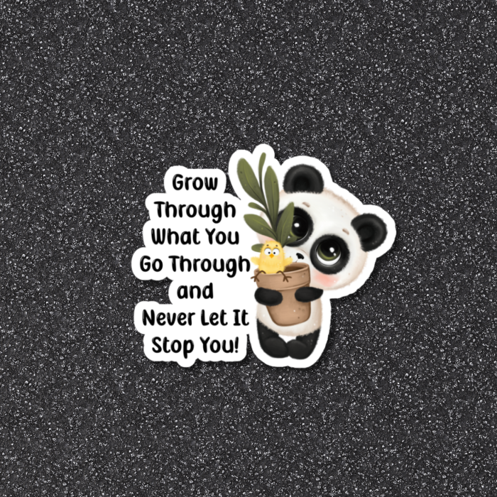 Inspirational Baby Panda Sticker with Mental Health Quote