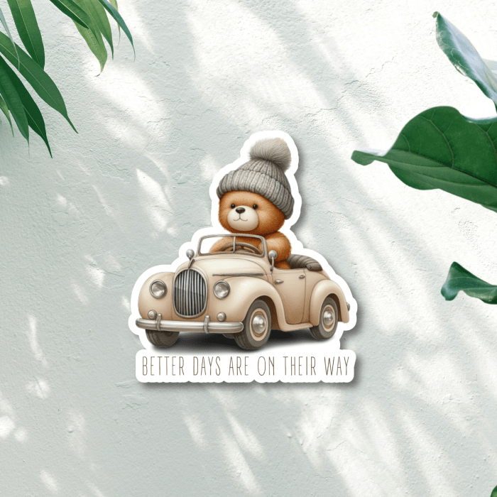 Cheerful and Inspirational Animal Sticker With Positive Quote
