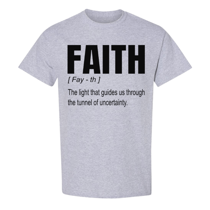 Basic Faith t-shirt longline slogan for Christian women. Great for seasonal or everyday casual wear.