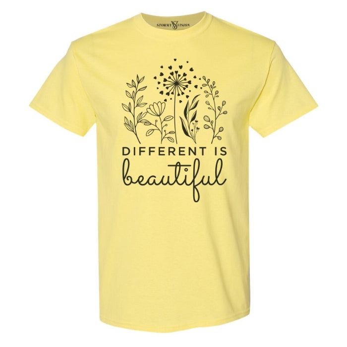 Women's beautiful floral graphic tee, with a unisex and relaxed fit, featuring a beautiful quote in cursive font. Great for anyone looking for all day comfort while promoting positivity.