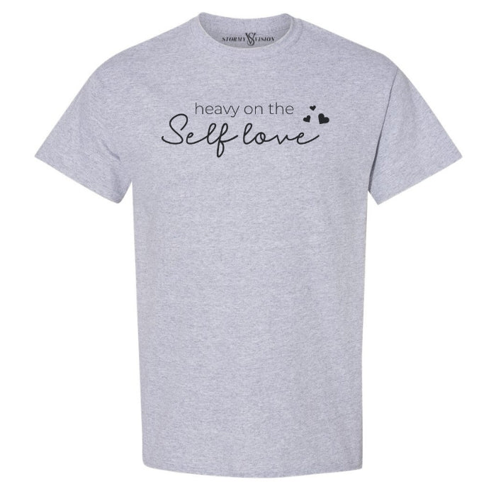 Classic round neck cotton shirt, inspiring self love quote, great for women and teens, who love quality graphic tees with a positive message.