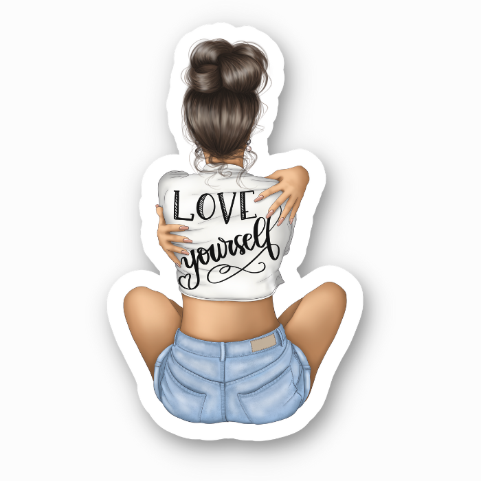 Love Yourself - laptop and water bottle sticker
