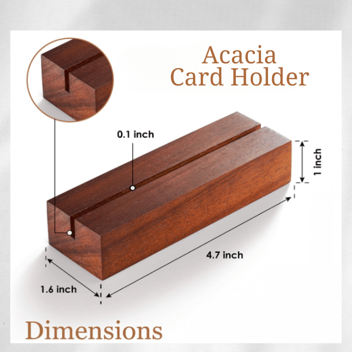 Natural Acacia Wood Stand For Desk Calendar Stationery