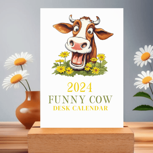 Cow Lovers Desk Calendar, Premium Quality, Funny Cow Artwork