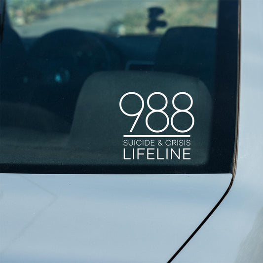 988 Crisis Hotline Decal For Mirror and Windows. 