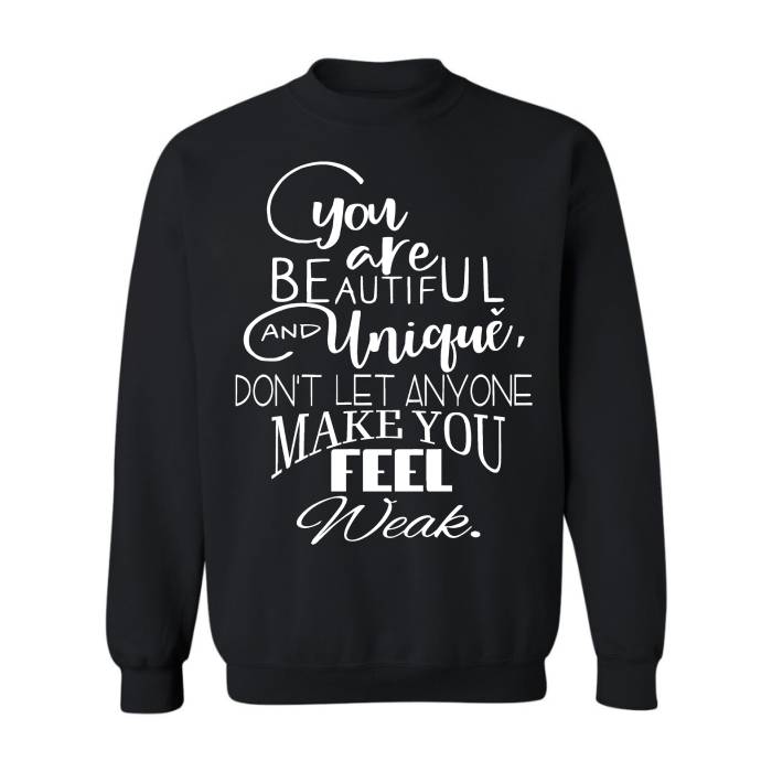 Uplifting "You Are Beautiful" premium long sleeve sweatshirt, soft and comfortable. great for layering in winter, pairs well with leggings or joggers.
