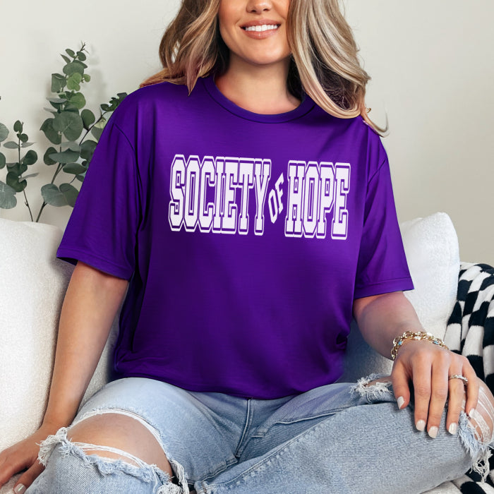 Cute casual cotton t-shirt for women, featuring Society of Hope quote, pairs effortlessly with jeans or leggings.