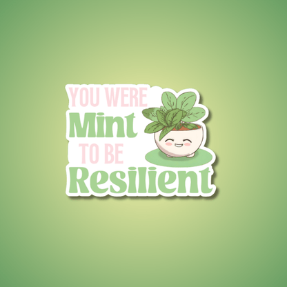 Resilient Empowering pastel sticker on a gradient background