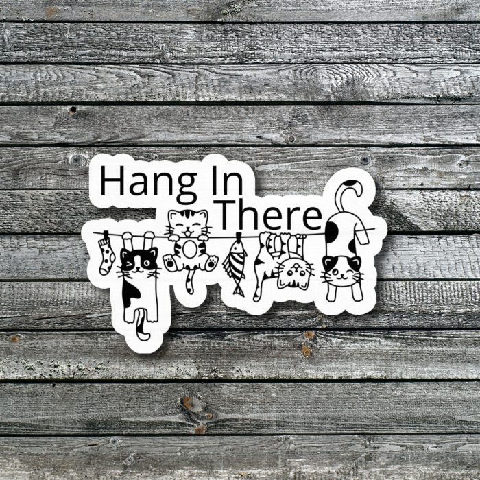 Cute and Funny Mental Health Cat Sticker with Quote