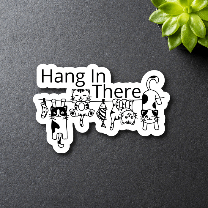 Cute and Funny Mental Health Sticker For Cat Lovers