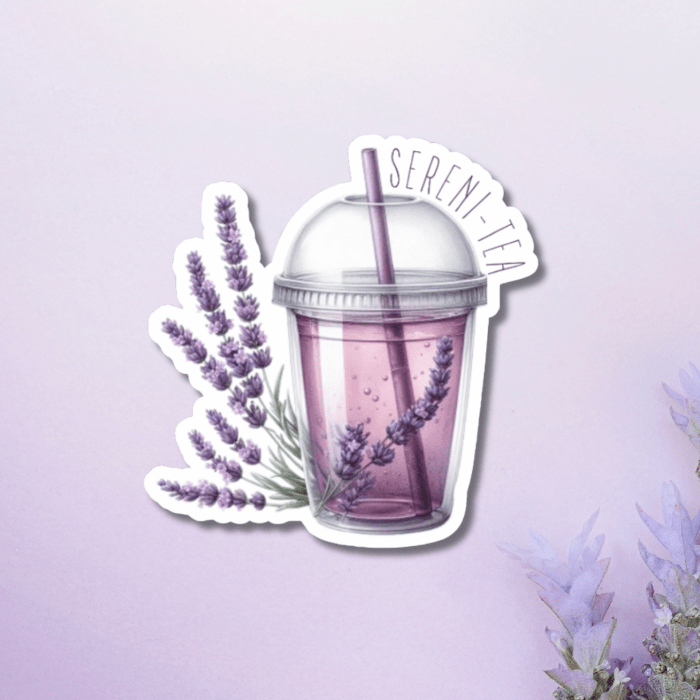 Purple Lavender Tea Lovers Sticker