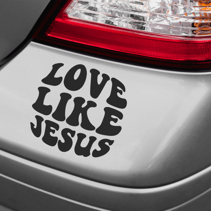 Matte Black Car Decal - Love Like Jesus Faith Based Sticker