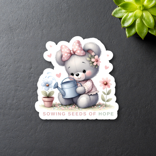 Cute pastel watercolor - sowing seeds of hope sticker