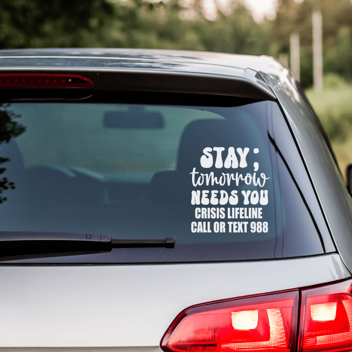 Mental Health and Suicide Prevention Car Decal Sticker