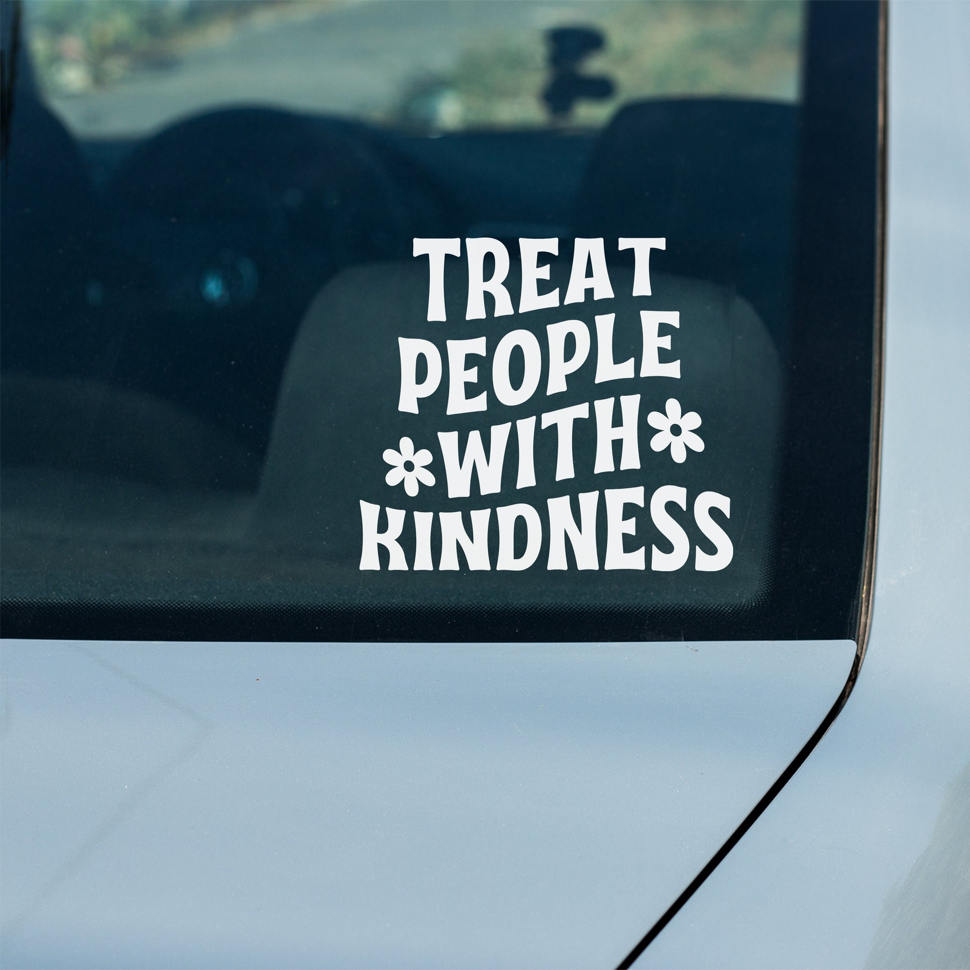 Treat People With Kindness Decal - Great for car window decor or any other hard surface.