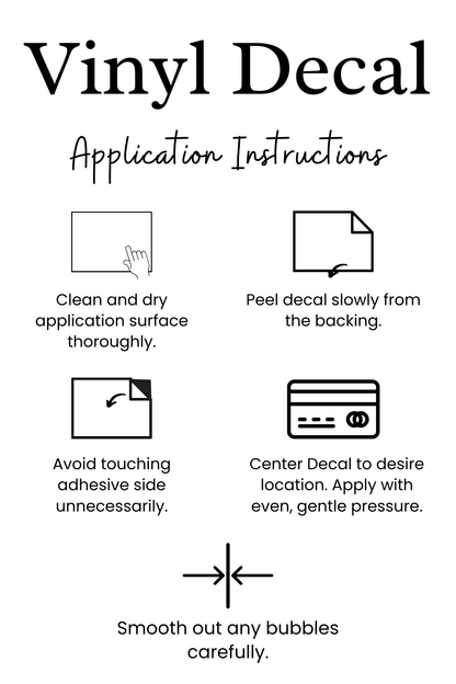 how to apply our decal instruction card - Stormy Vision