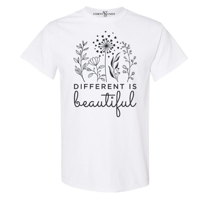 Cute and trendy women's white cotton tee, with floral embellished design and self love inspired quote. Ideal for anyone seeking a casual inexpensive look on a budget.