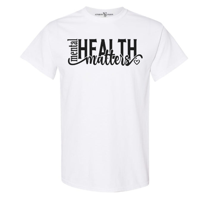 Discount cotton t-shirt, with meaningful and powerful mental health messaging, great for those seeking comfort and quality on a budget.