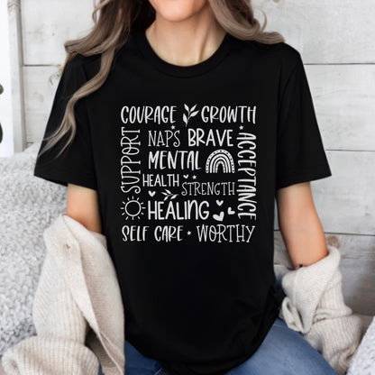 Mental Health Word Cloud T-Shirt