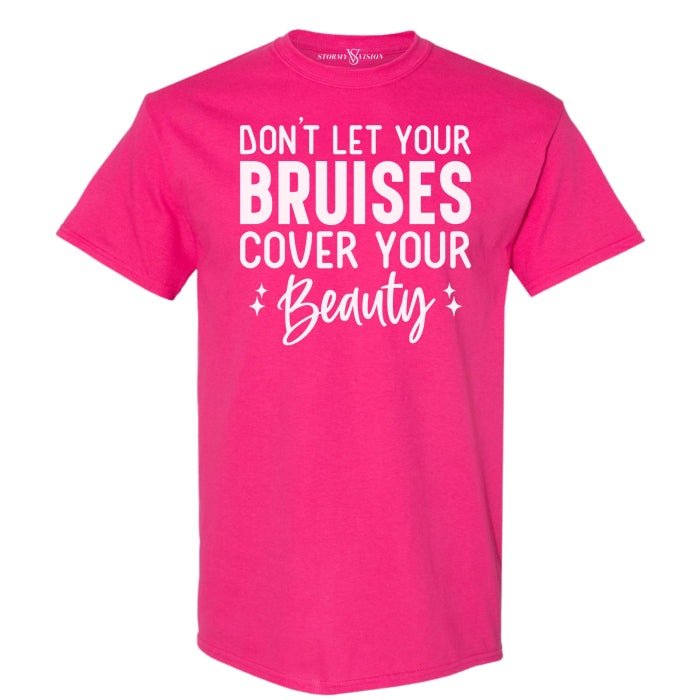 Trendy plus size fashion in t-shirt form, showcases a beautiful message of beauty and inspiration, ideal for those who suffer from trauma and mental health illnesses.