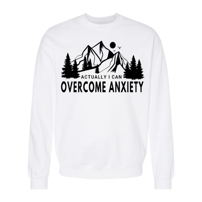 Anxiety-awareness cozy pullover sweatshirt, great for casual wear. Perfect for students, teachers, or anyone in a high-stress job.