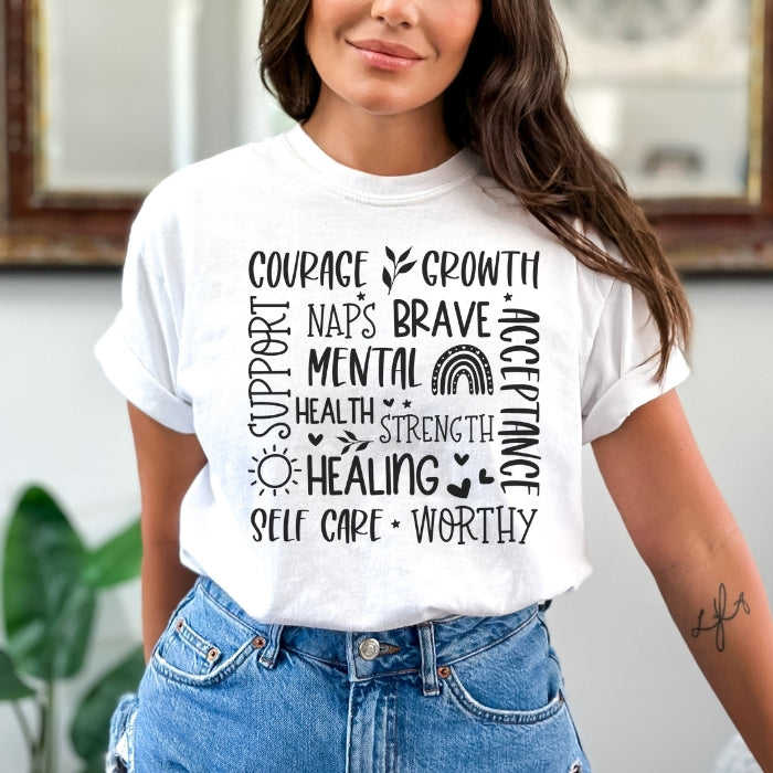 Mental Health Word Cloud T-Shirt