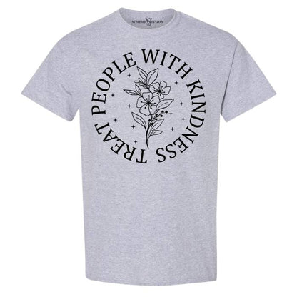 Ash grey high quality t shirt, featuring a mental health and kindness quote. Versatile for everyday wear, perfect for a seasonal wardrobe update.