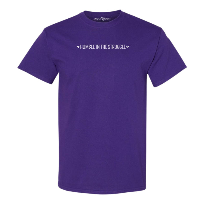 Cute purple plus size 4X cotton tee, with meaningful mental health quote, ideal for everyday casual wear and positivity boost.