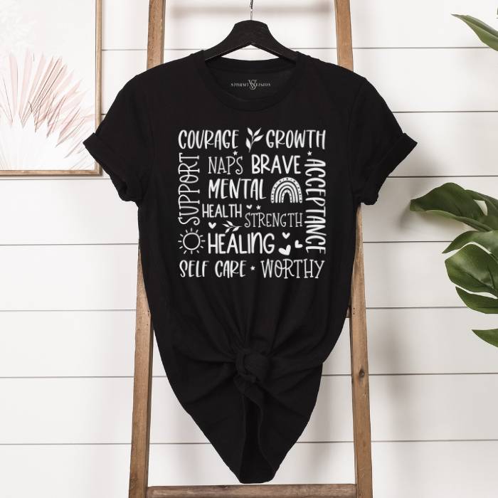 Mental Health Word Cloud T-Shirt