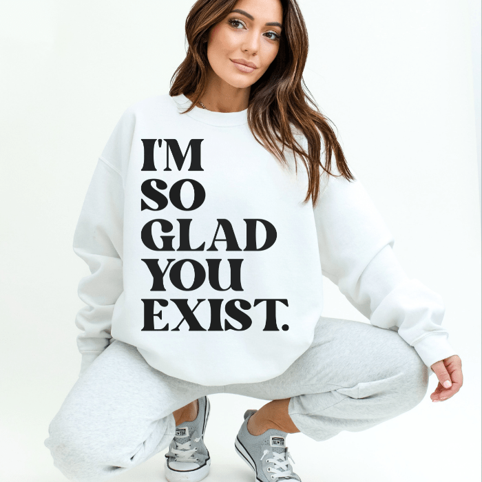 White Sweatshirt with bold black font: Stylish combination with a heartfelt message for someone special.