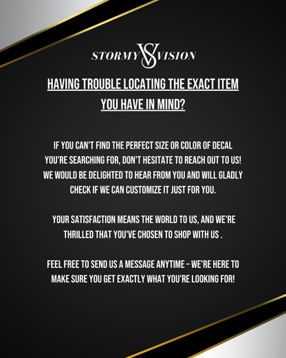 If you have any questions, please message us - Stormy Vision