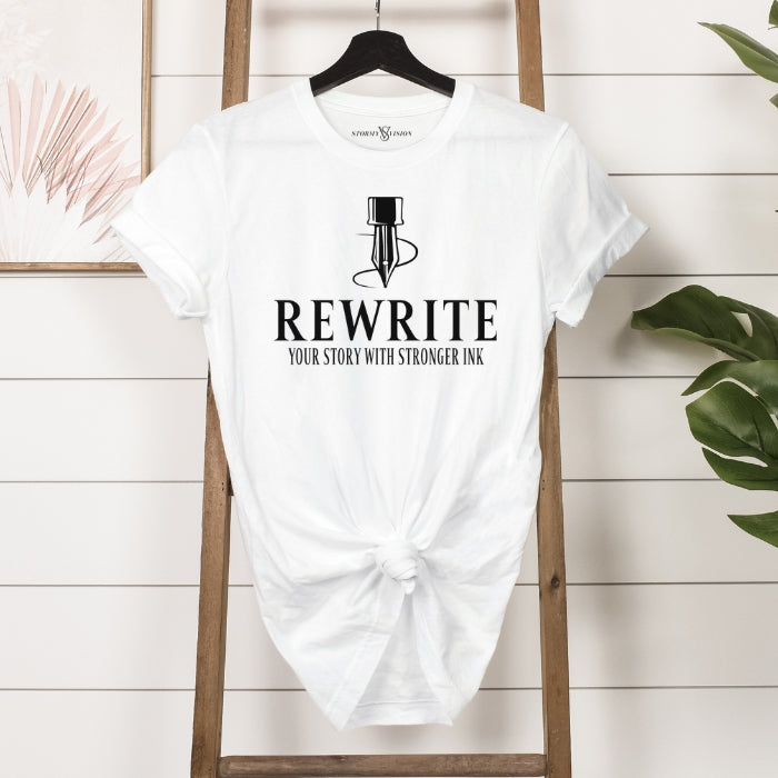 Casual classic white cotton tee, with words of encouragement written on the front. Great gift for those seeking inspiration and style.