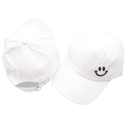 Smiley Face - front and back view - white - adjustable - Stormy Vision 