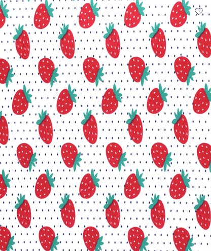 Strawberry pattern with black dots design - stormy vision